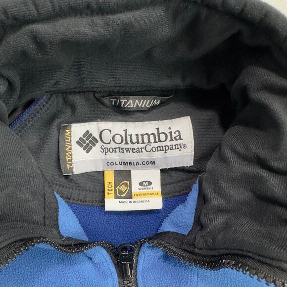 Columbia Titanium Tech Fleece Jacket Women’s Medium Blue Interchange Zip Up - Picture 6 of 9